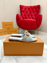 LOVE LOVE Chunky Heel Sandals Louis Vuitton Premium Version