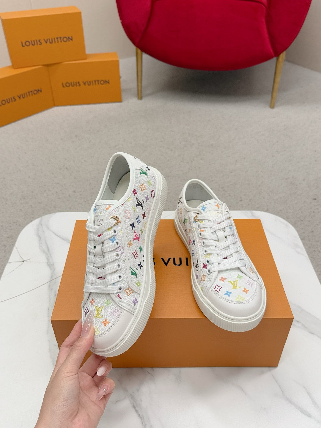 Louis Vuitton (LV) Lagoon series platform denim sneakers