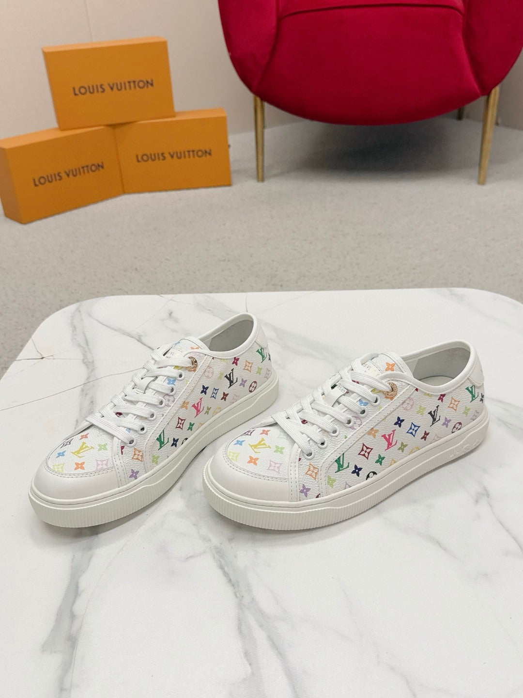 Louis Vuitton (LV) Lagoon series platform denim sneakers
