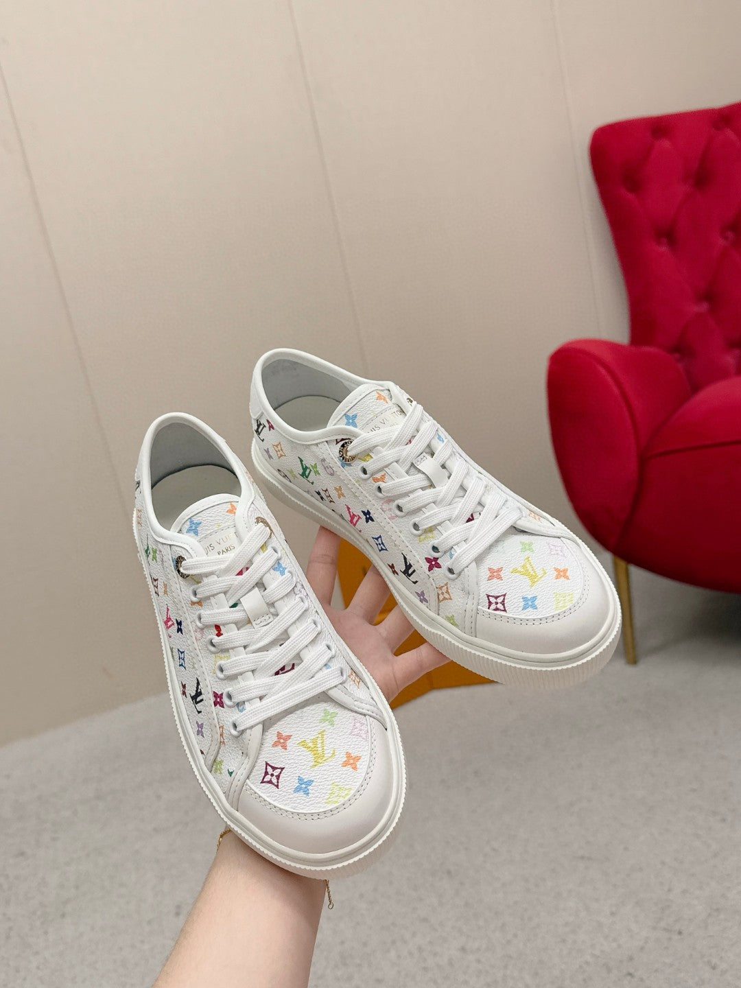 Louis Vuitton (LV) Lagoon series platform denim sneakers