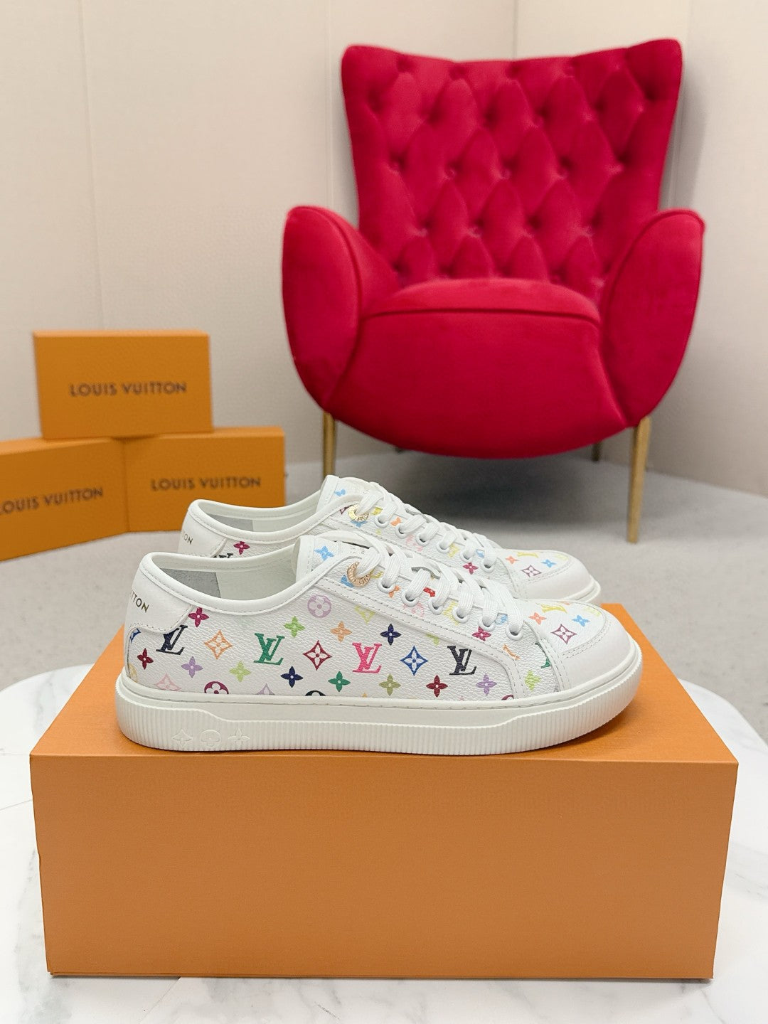 Louis Vuitton (LV) Lagoon series platform denim sneakers