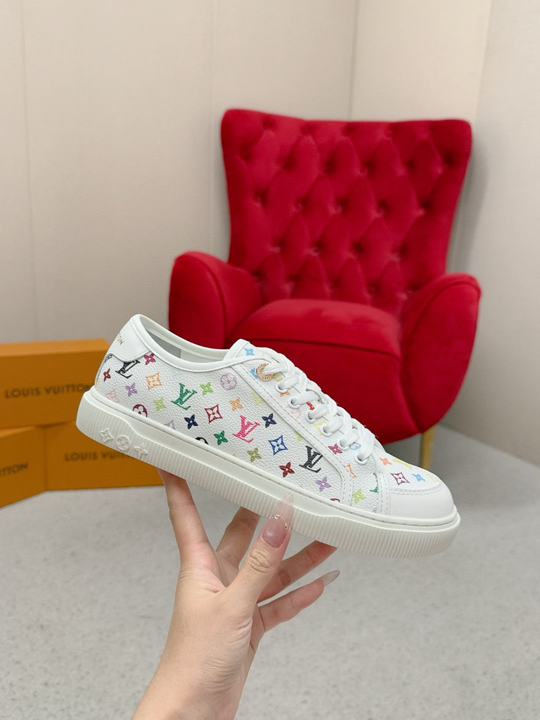 Louis Vuitton (LV) Lagoon series platform denim sneakers