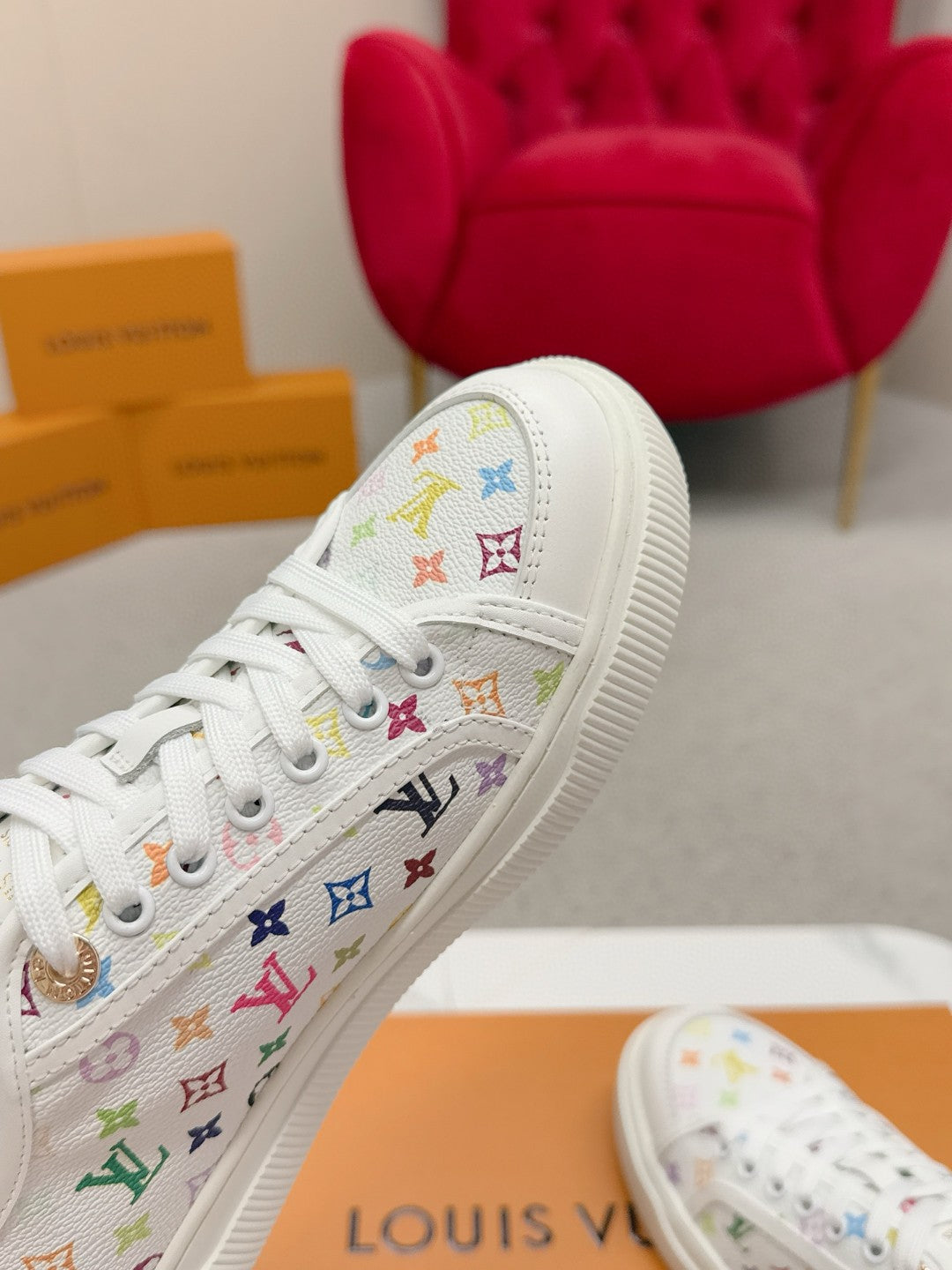 Louis Vuitton (LV) Lagoon series platform denim sneakers