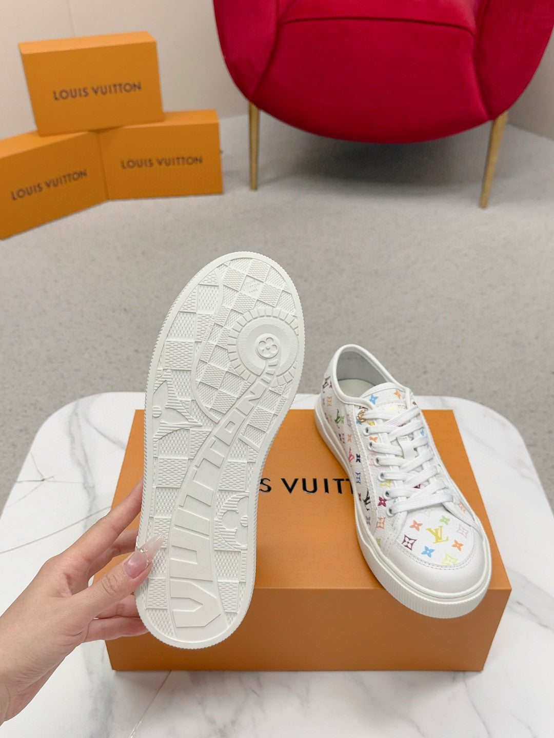 Louis Vuitton (LV) Lagoon series platform denim sneakers