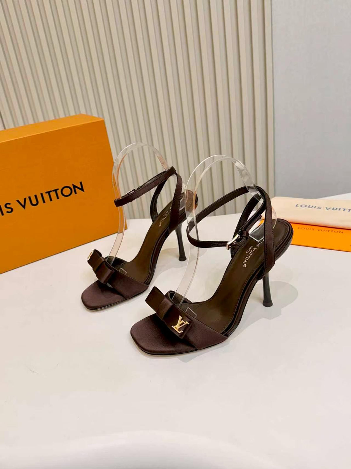 LV Bow-Tie Stiletto Sandals