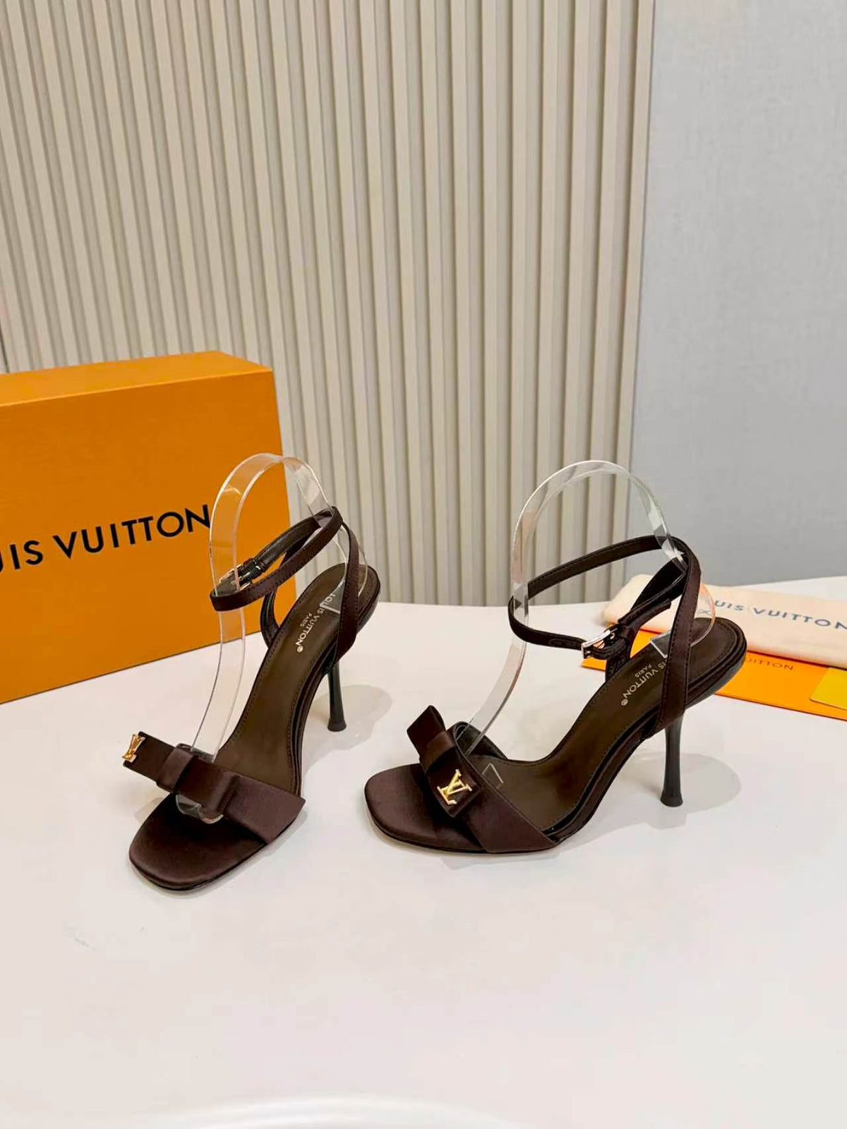 LV Bow-Tie Stiletto Sandals