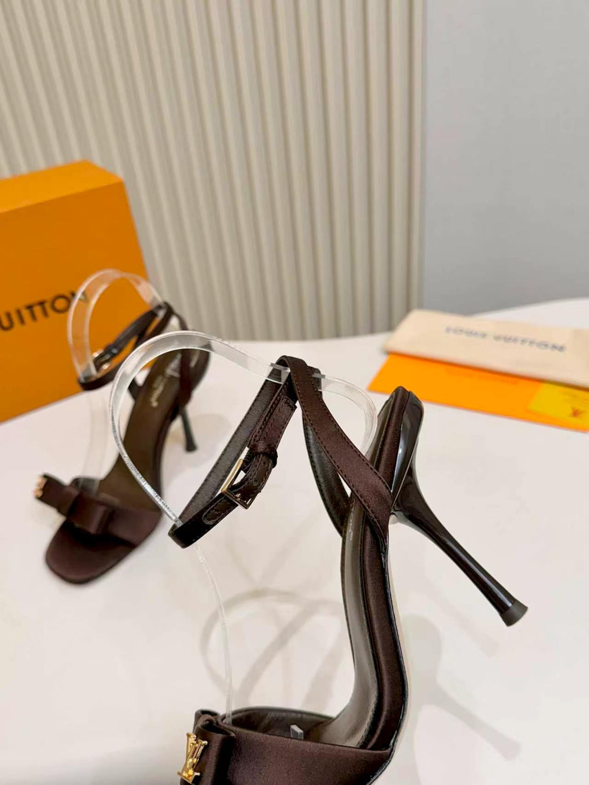 LV Bow-Tie Stiletto Sandals