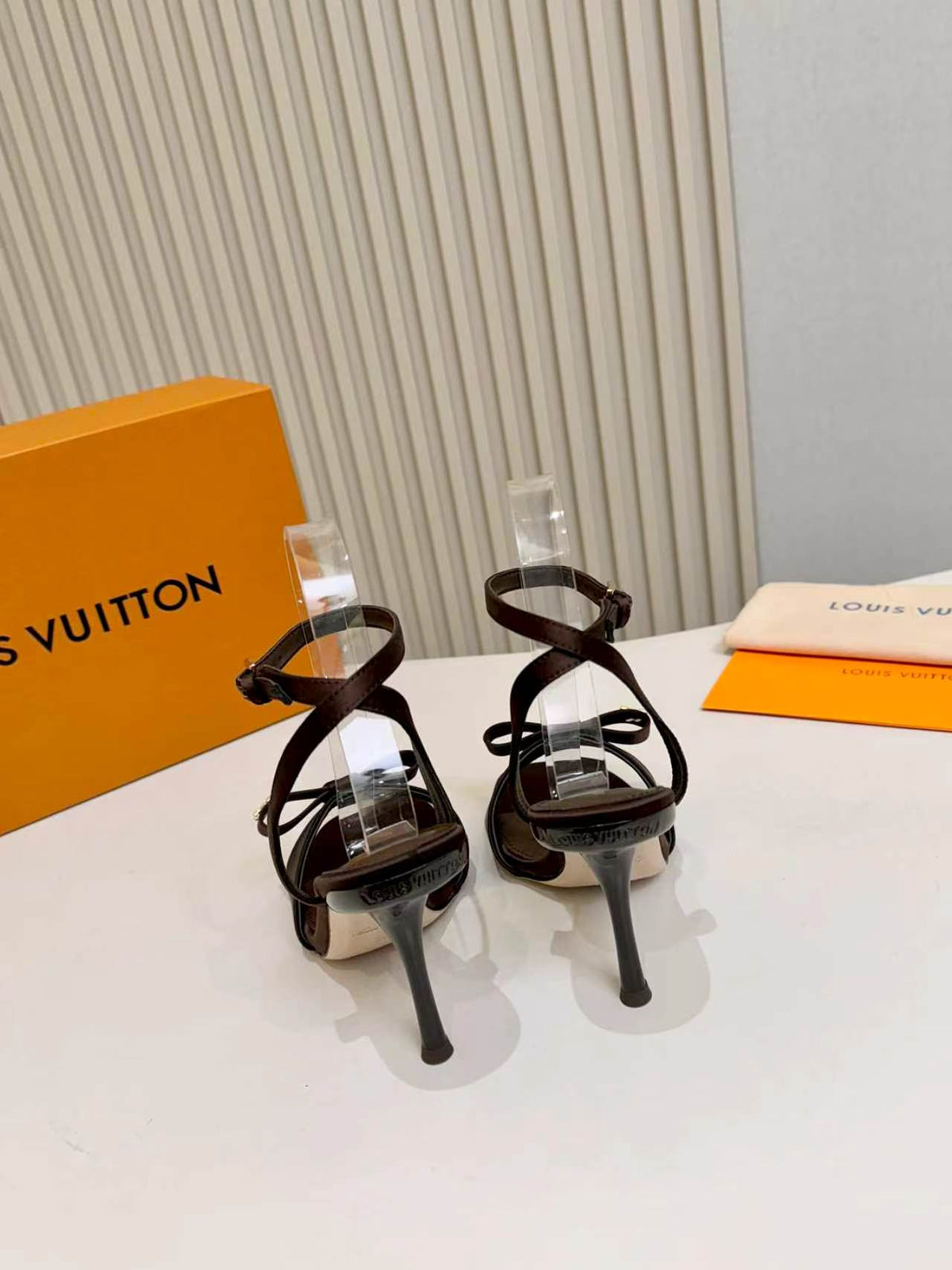 LV Bow-Tie Stiletto Sandals