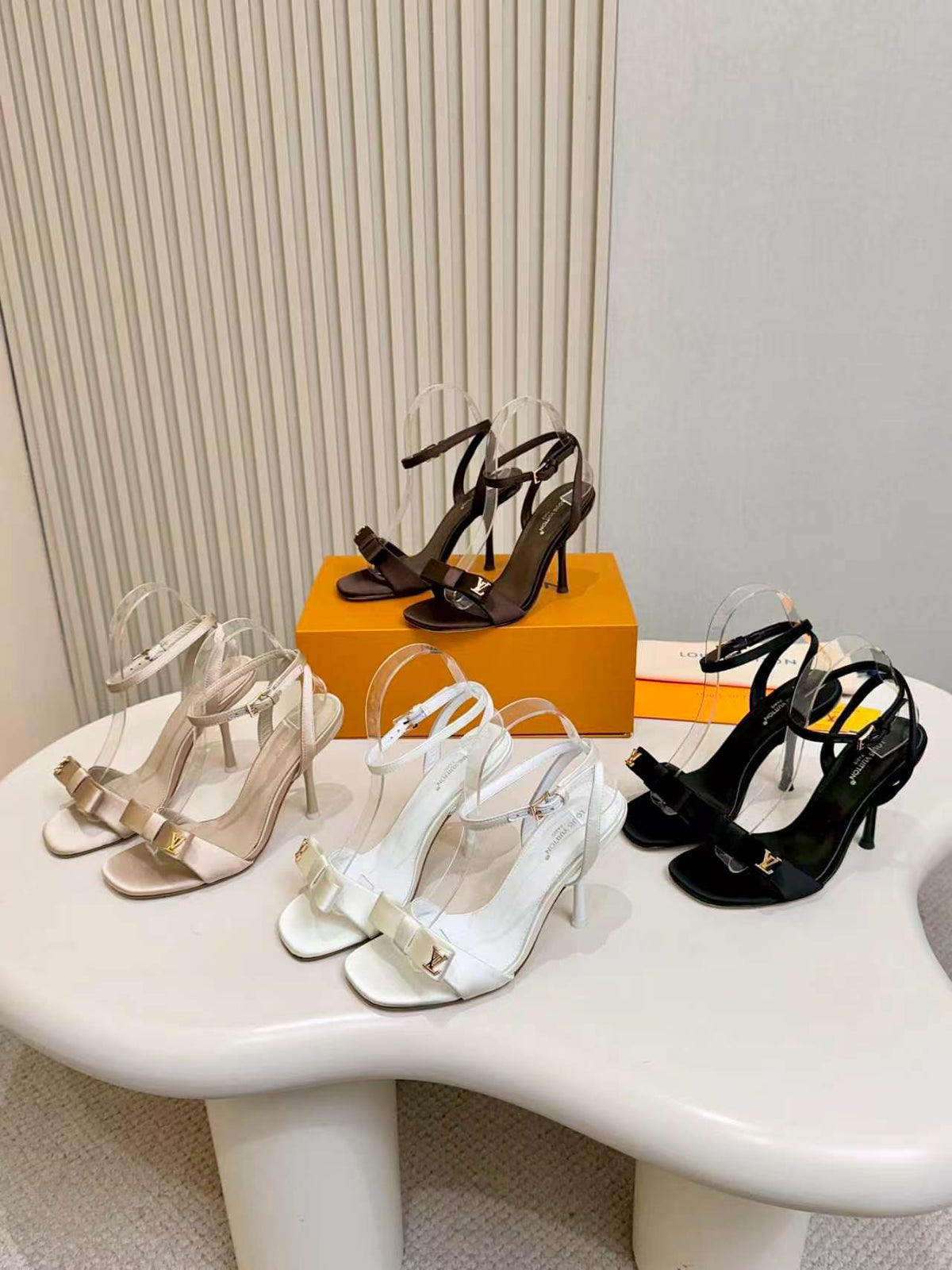 LV Bow-Tie Stiletto Sandals