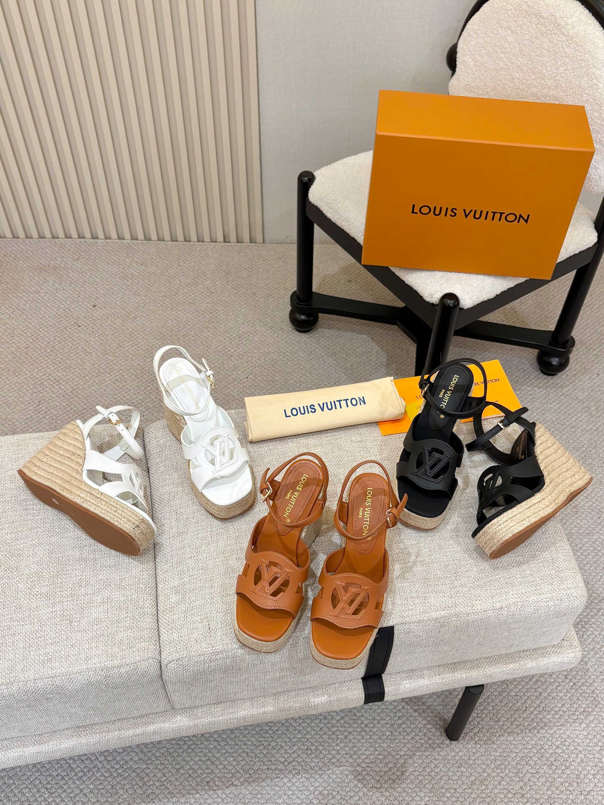 Louis Vuitton Openwork Wedge Sandals