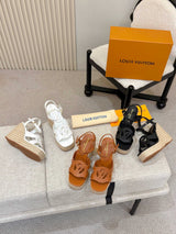 Louis Vuitton Openwork Wedge Sandals