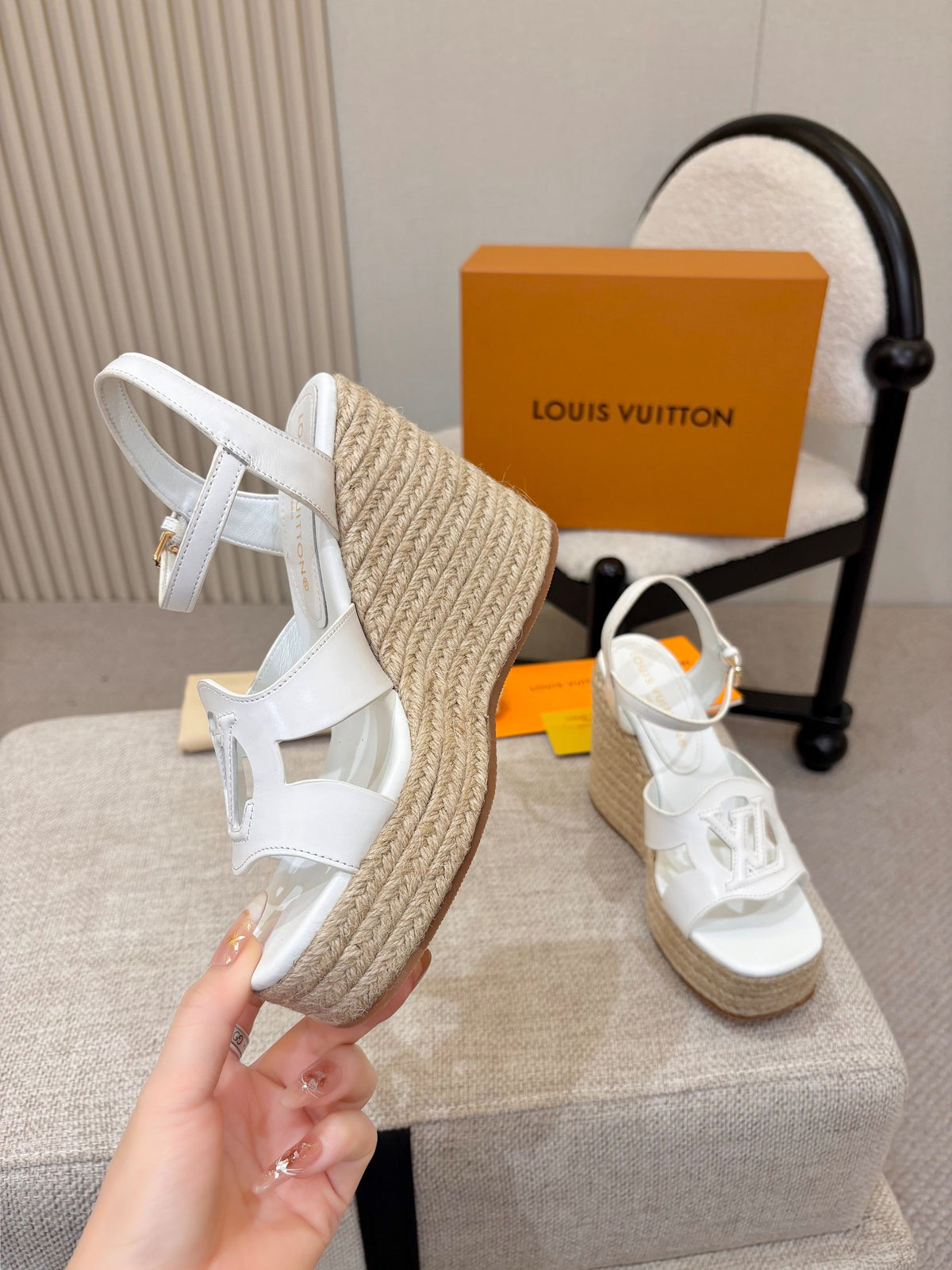 Louis Vuitton Openwork Wedge Sandals