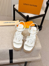 Louis Vuitton Openwork Wedge Sandals
