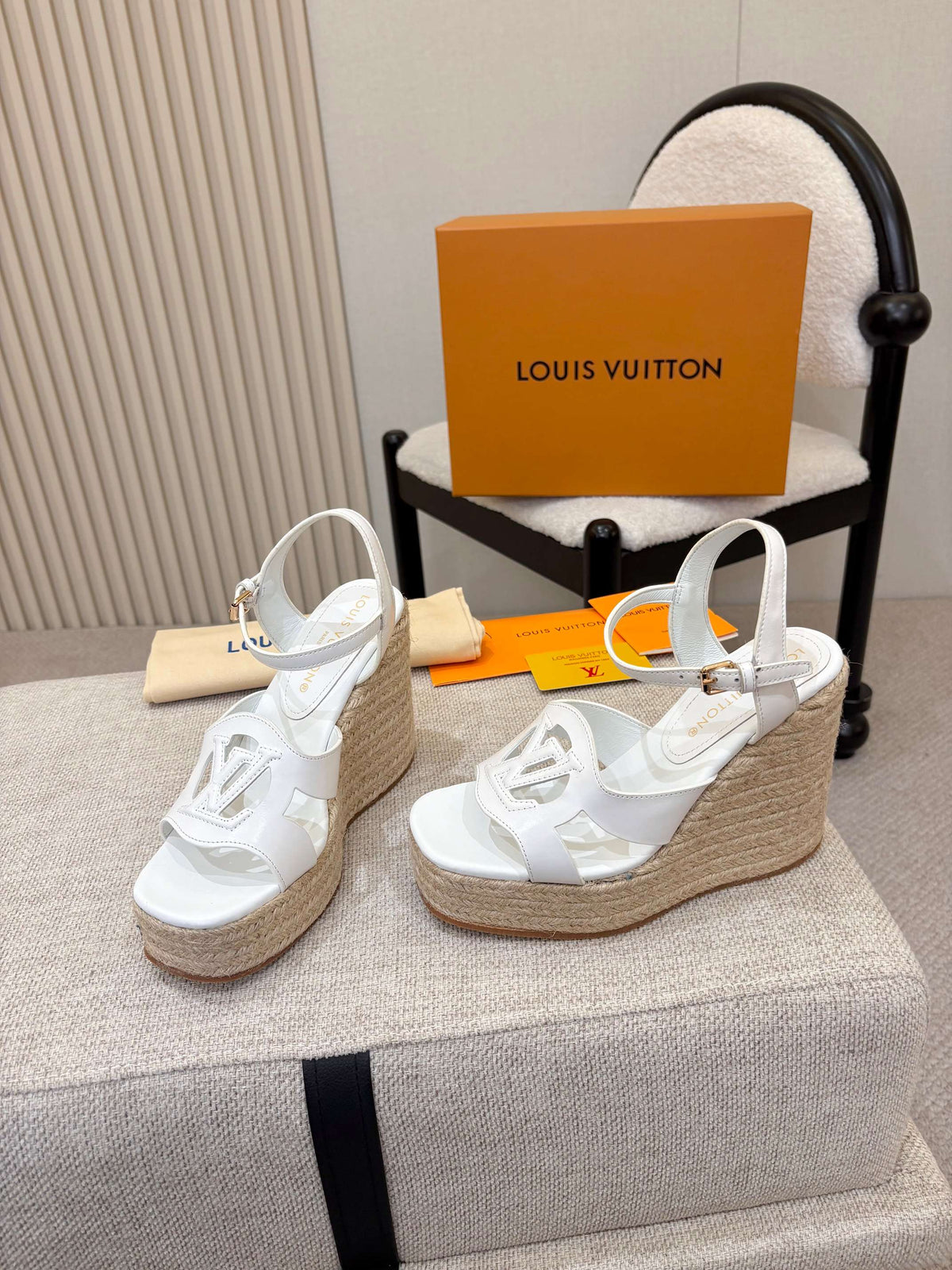 Louis Vuitton Openwork Wedge Sandals