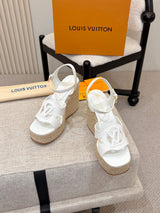 Louis Vuitton Openwork Wedge Sandals