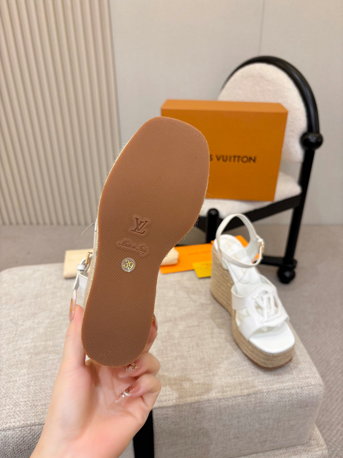 Louis Vuitton Openwork Wedge Sandals