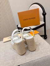 Louis Vuitton Openwork Wedge Sandals