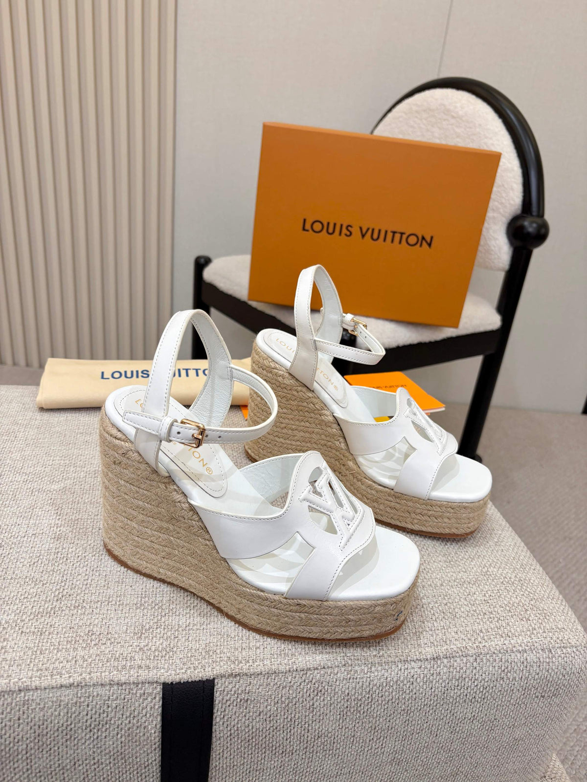 Louis Vuitton Openwork Wedge Sandals