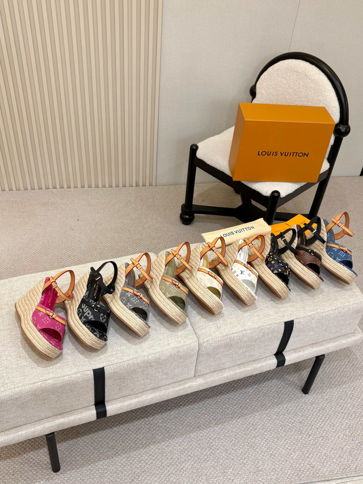 L'Oréal Louis Vuitton Retro Rope Wedge Sandals