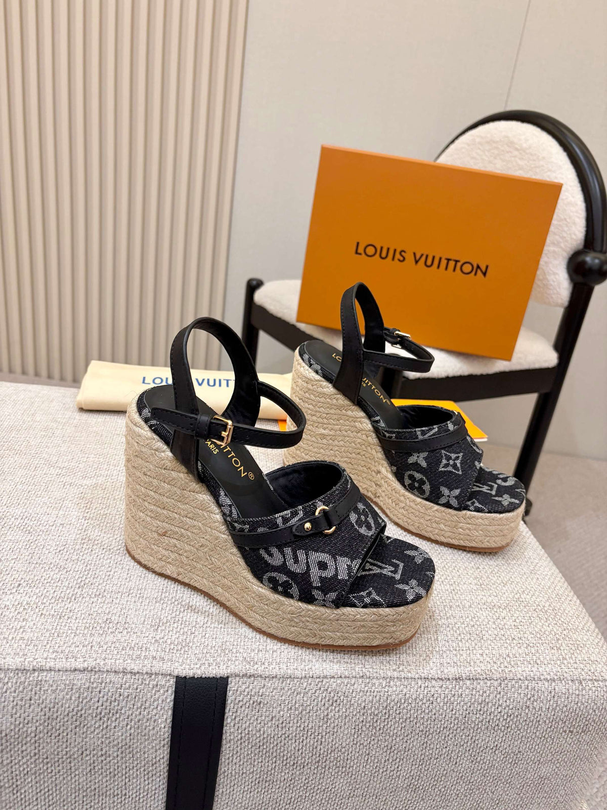 L'Oréal Louis Vuitton Retro Rope Wedge Sandals