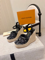 L'Oréal Louis Vuitton Retro Rope Wedge Sandals