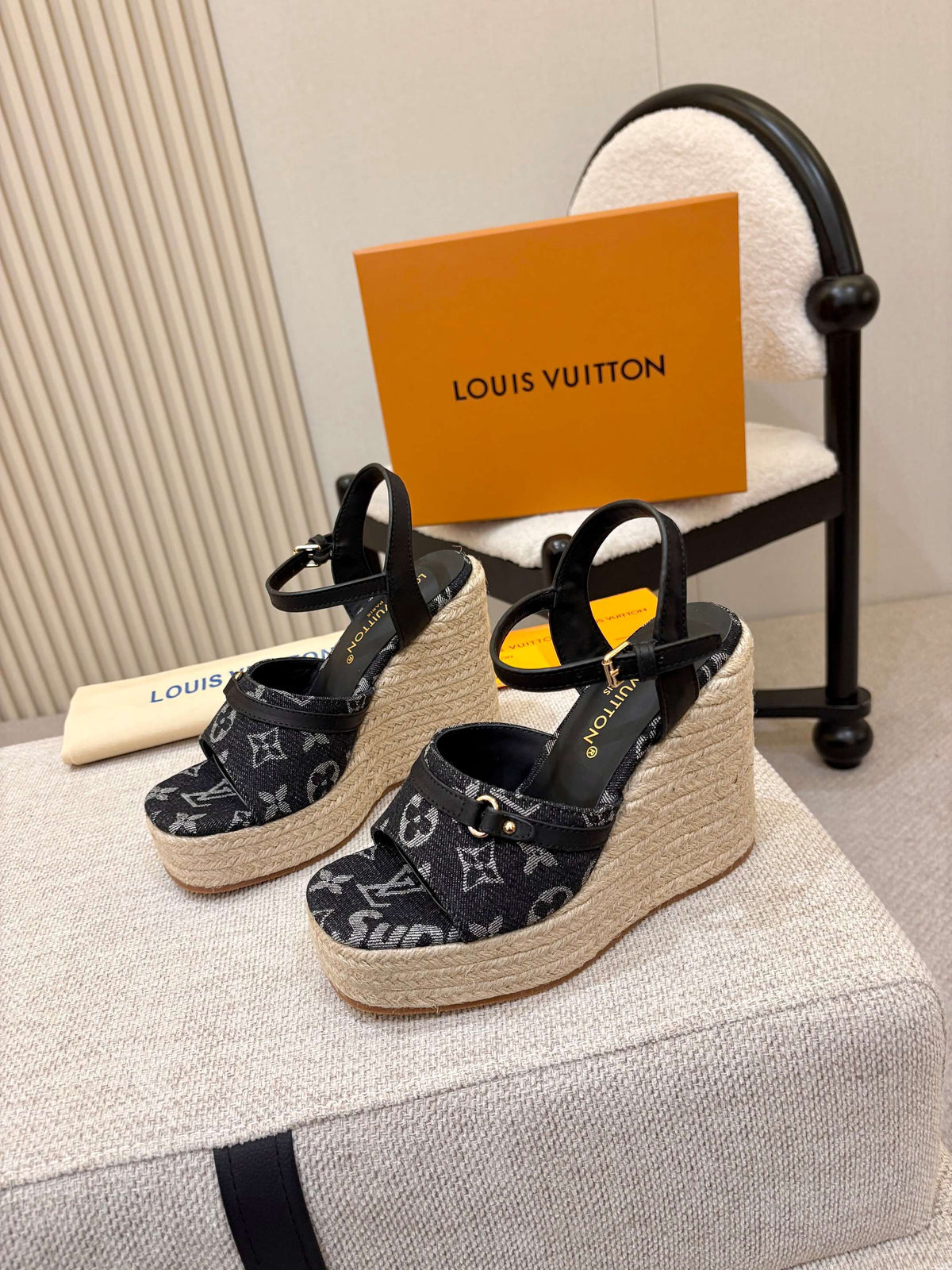 L'Oréal Louis Vuitton Retro Rope Wedge Sandals