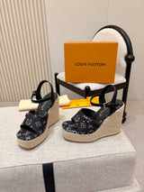 L'Oréal Louis Vuitton Retro Rope Wedge Sandals