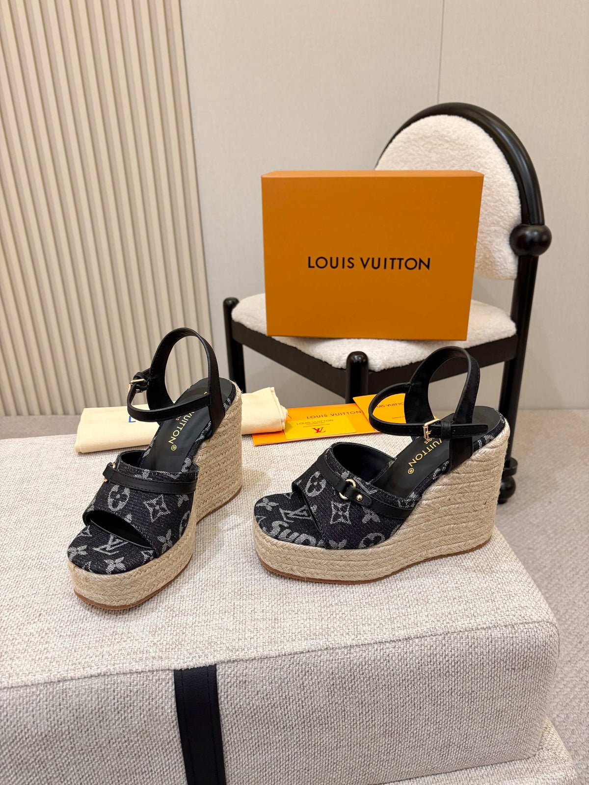 L'Oréal Louis Vuitton Retro Rope Wedge Sandals