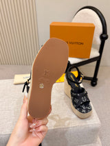 L'Oréal Louis Vuitton Retro Rope Wedge Sandals