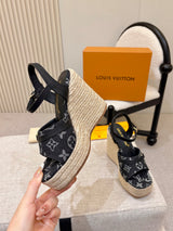 L'Oréal Louis Vuitton Retro Rope Wedge Sandals