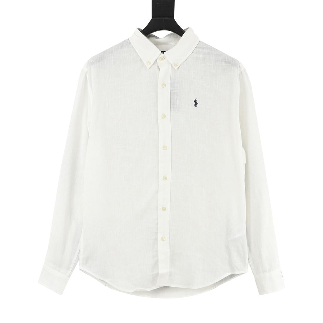 Ralph Lauren Warhorse Embroidery Linen Long-Sleeved Shirt (Fe22)
