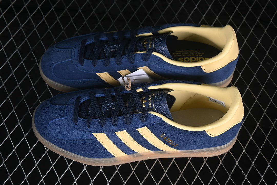 【260】[IH6798]-[GAZELLE INDOOR CASUAL ANTI SLIP BOARD SHOES BLUE/YELLOW]-[WOMAN:35-39]-[MAN:40-46]
