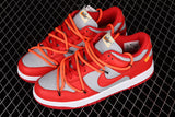 【360】[CT0856-600]-[PLUS OFF-WHITE X DUNK LOW UNIVERSITY RED/WOLF GREY]-[UNISEX:36-46]