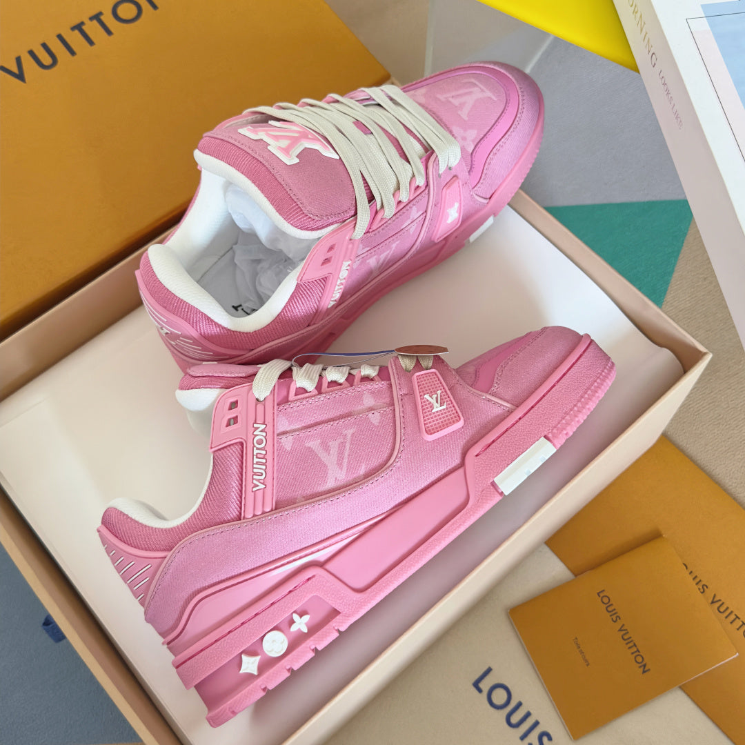 Top-tier version: Women's Louis Vuitton Trainer series casual sneakers/skate shoes