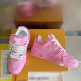 Top-tier version: Women's Louis Vuitton Trainer series casual sneakers/skate shoes