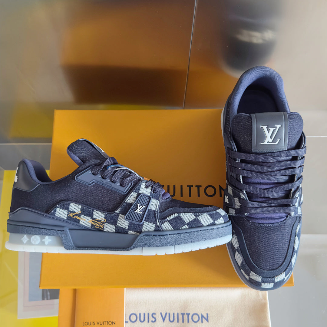Top-tier version: Louis Vuitton LV Trainer couple's casual sneakers/skate shoes