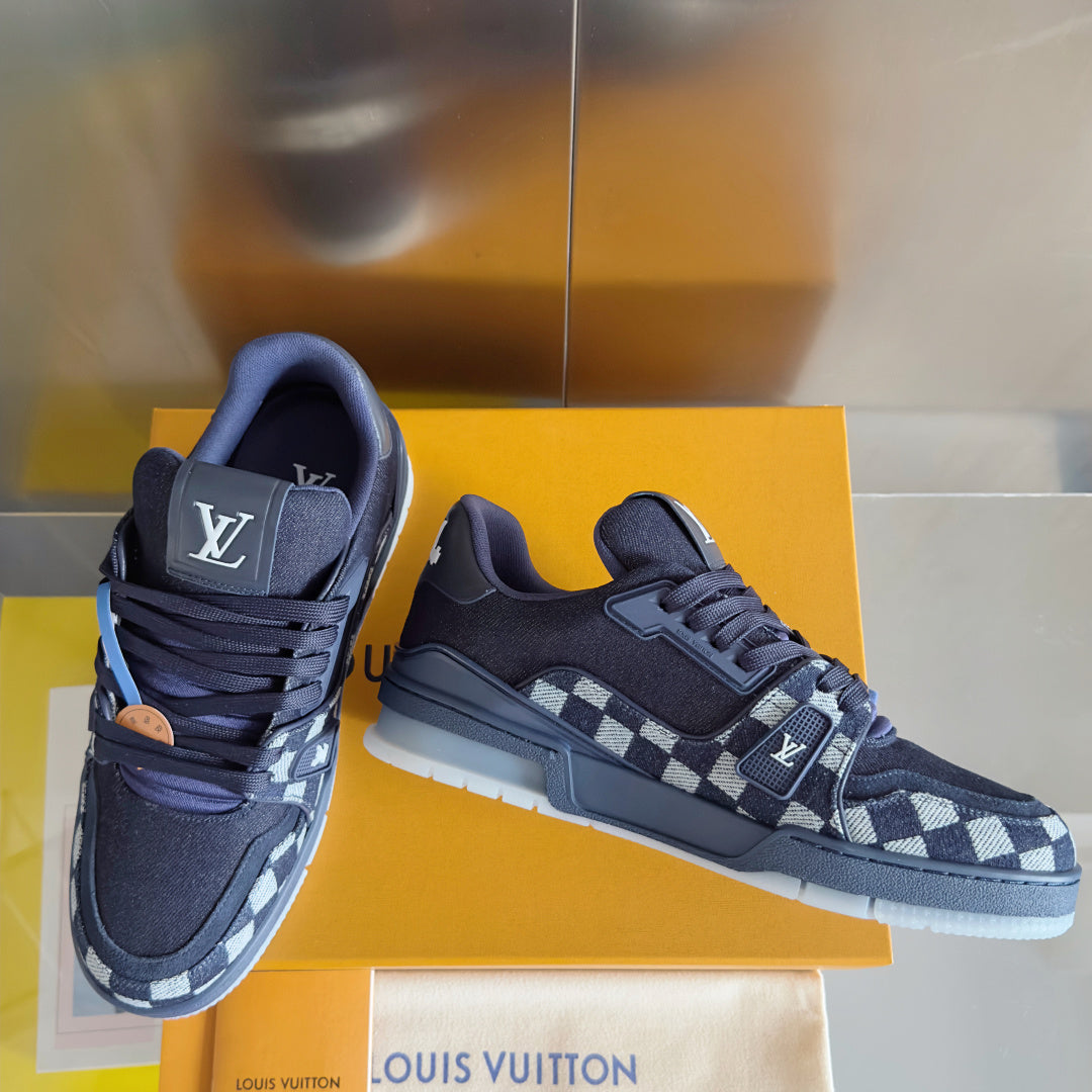 Top-tier version: Louis Vuitton LV Trainer couple's casual sneakers/skate shoes