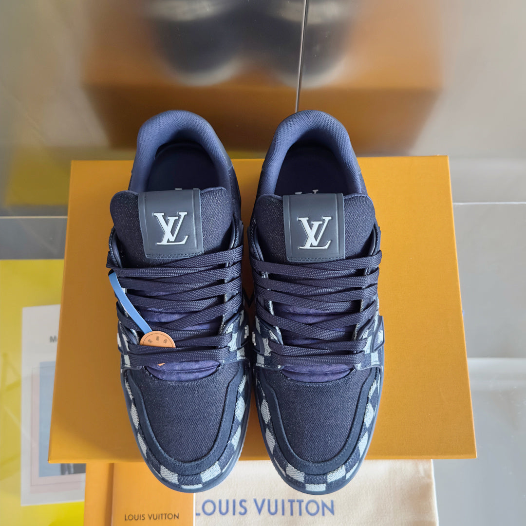 Top-tier version: Louis Vuitton LV Trainer couple's casual sneakers/skate shoes