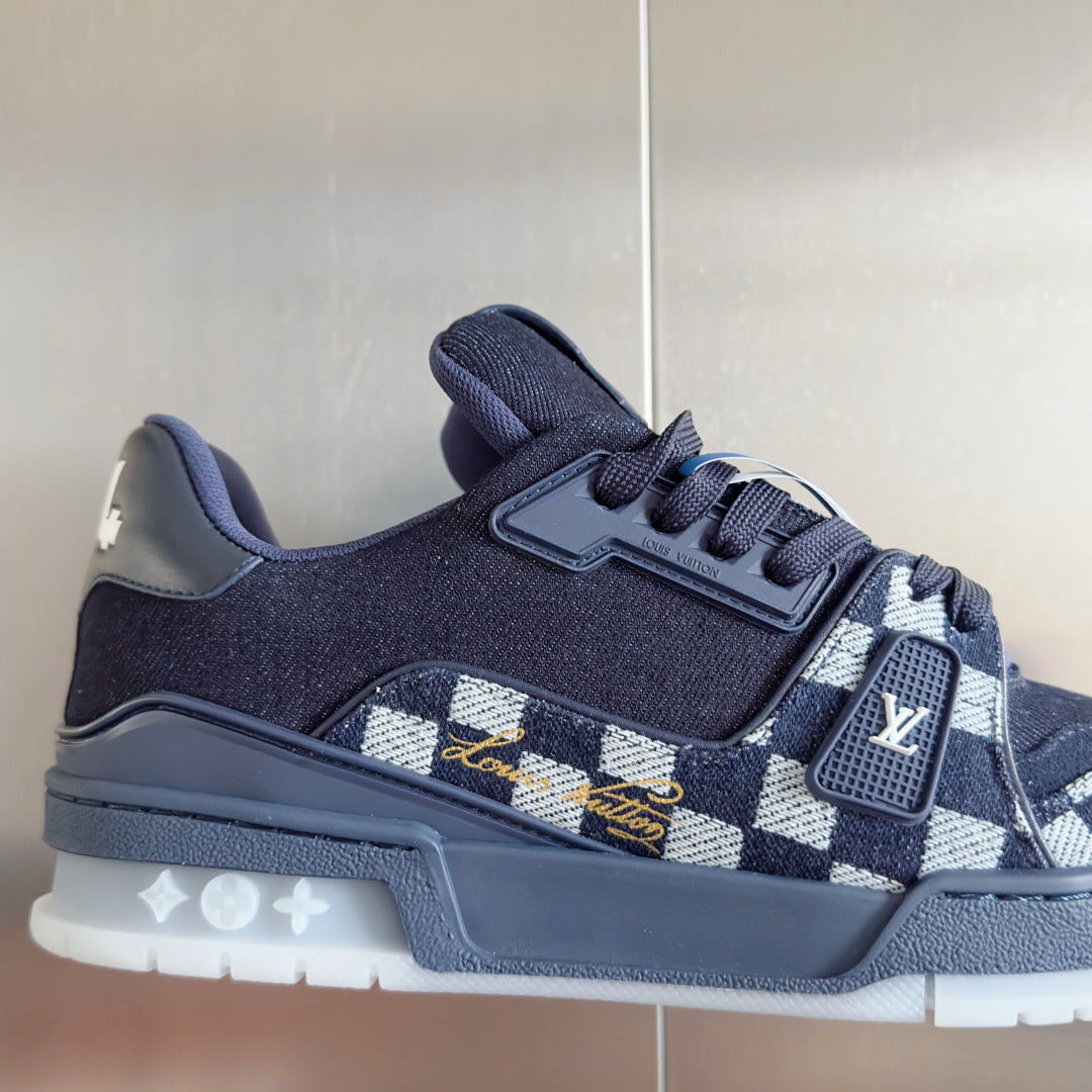 Top-tier version: Louis Vuitton LV Trainer couple's casual sneakers/skate shoes