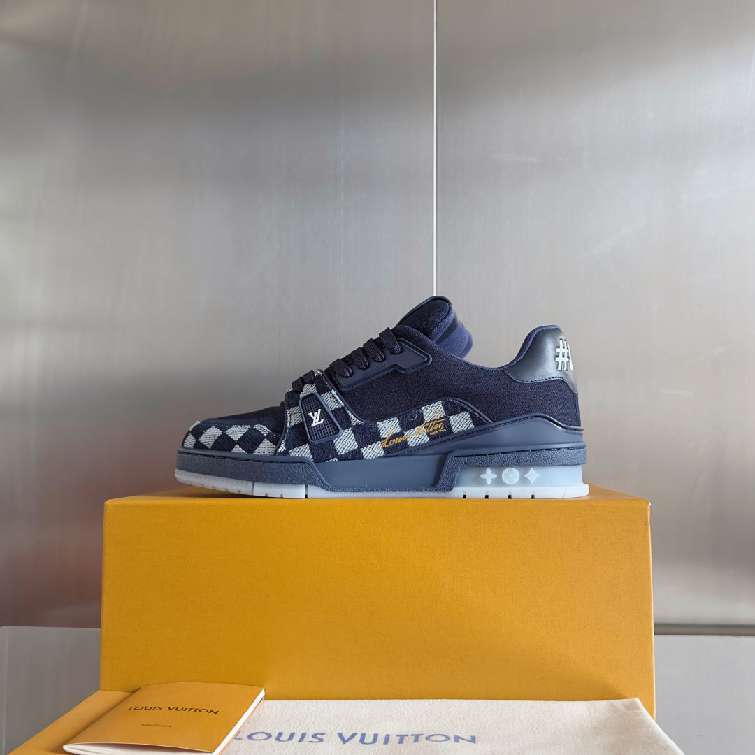 Top-tier version: Louis Vuitton LV Trainer couple's casual sneakers/skate shoes