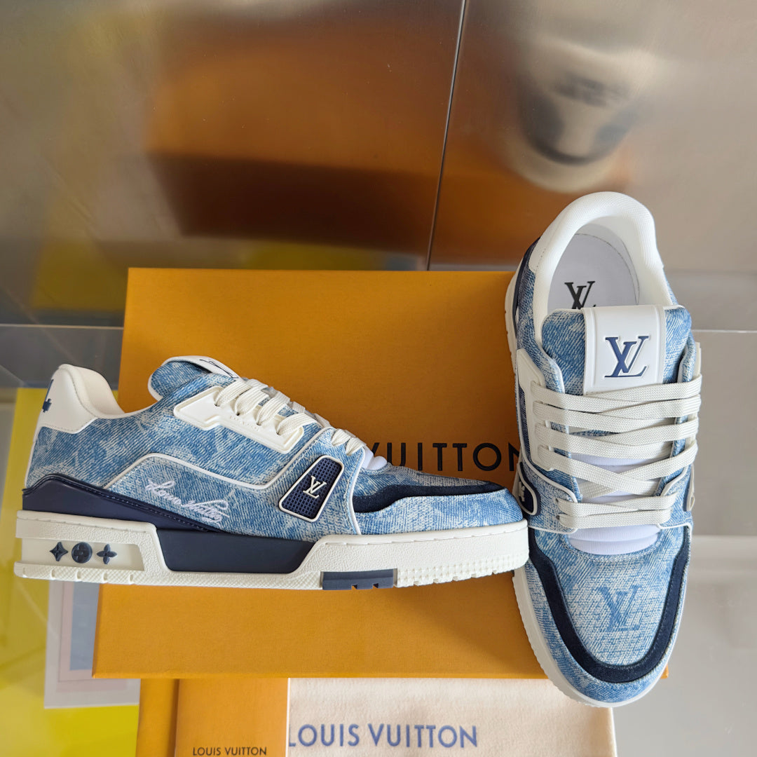 Top-tier version: Louis Vuitton LV Trainer couple's casual sneakers
