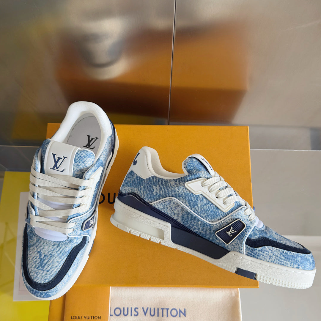Top-tier version: Louis Vuitton LV Trainer couple's casual sneakers