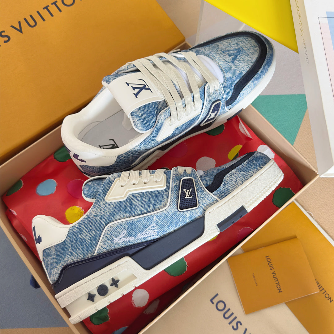 Top-tier version: Louis Vuitton LV Trainer couple's casual sneakers