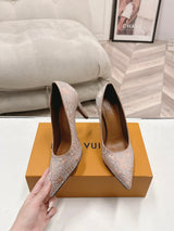 LV diamond-encrusted pointed-toe stilettos