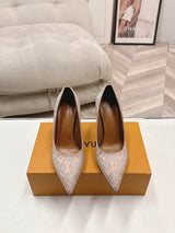 LV diamond-encrusted pointed-toe stilettos