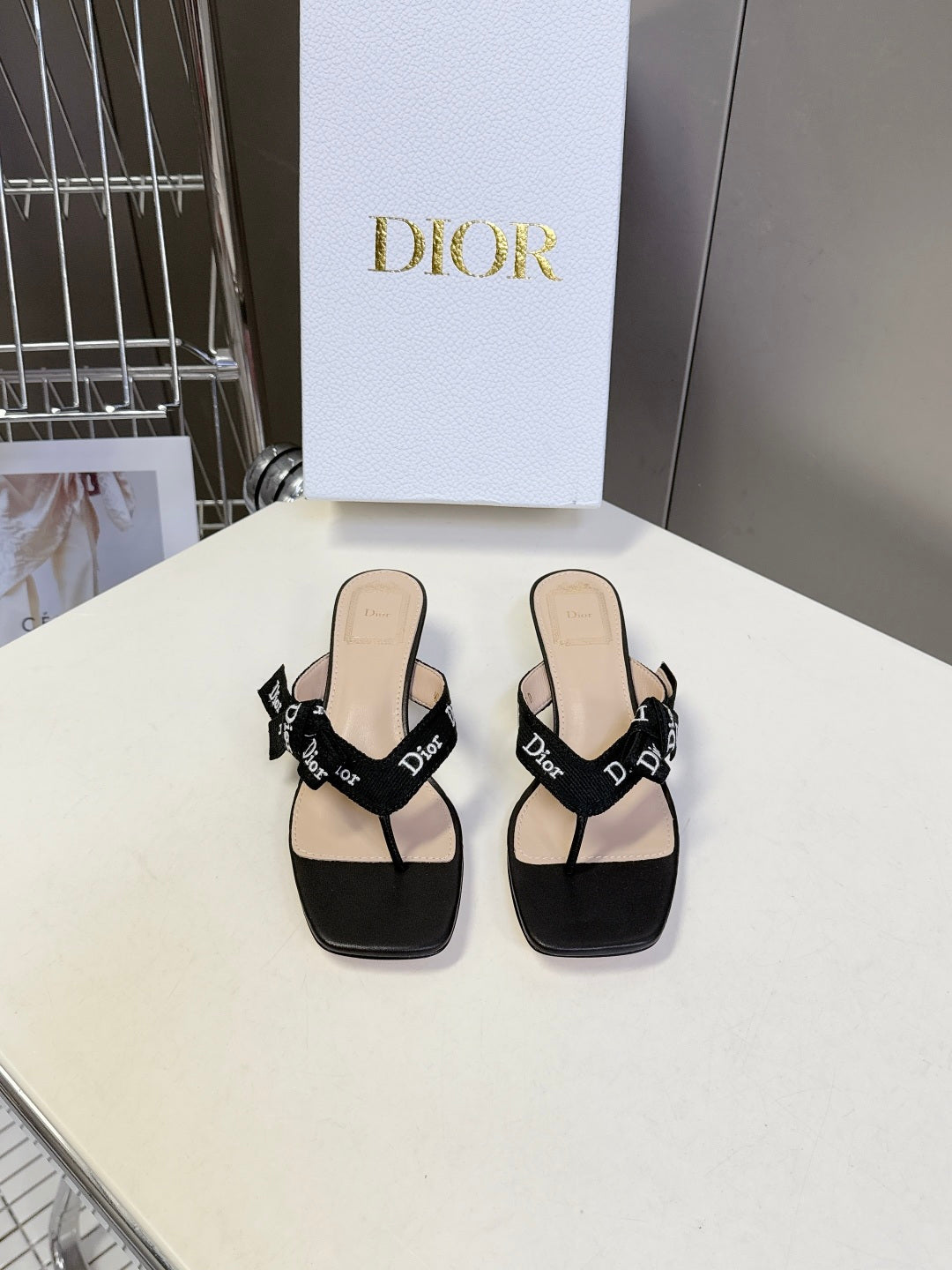Dior's latest J'Adior thong kitten heel sandals