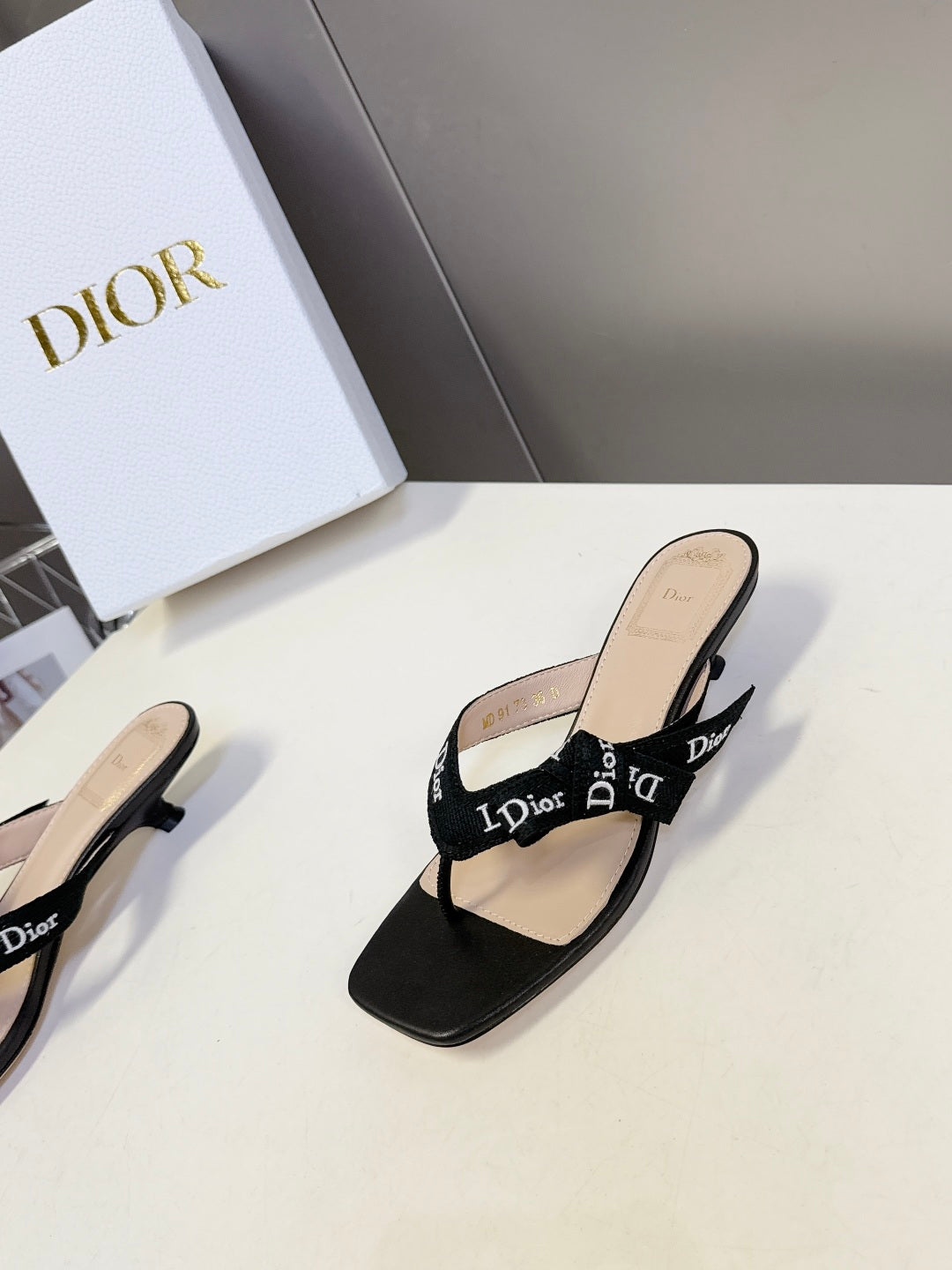 Dior's latest J'Adior thong kitten heel sandals
