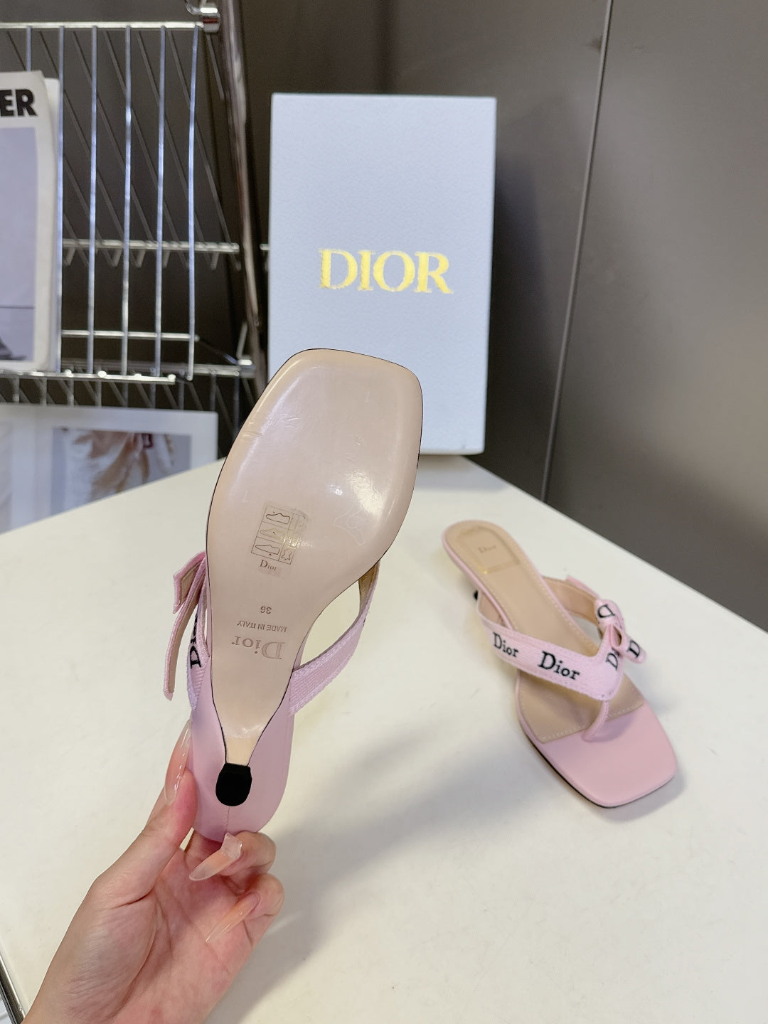 Dior's latest J'Adior flip-flops with kitten heels