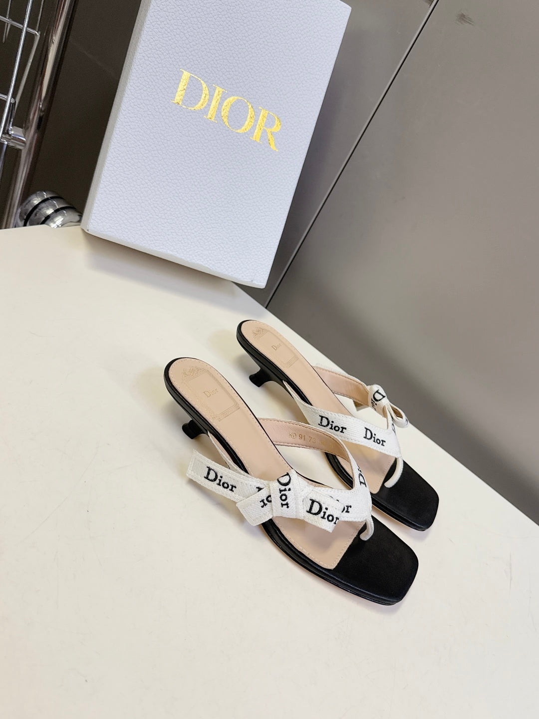 Dior's latest J'Adior thong kitten heel sandals