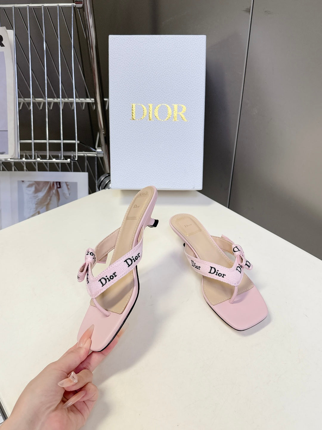 Dior's latest J'Adior flip-flops with kitten heels